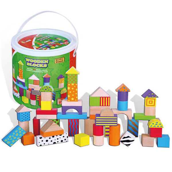 Viga Drveni šareni blokovi u kutiji 59695 - ODDO igračke