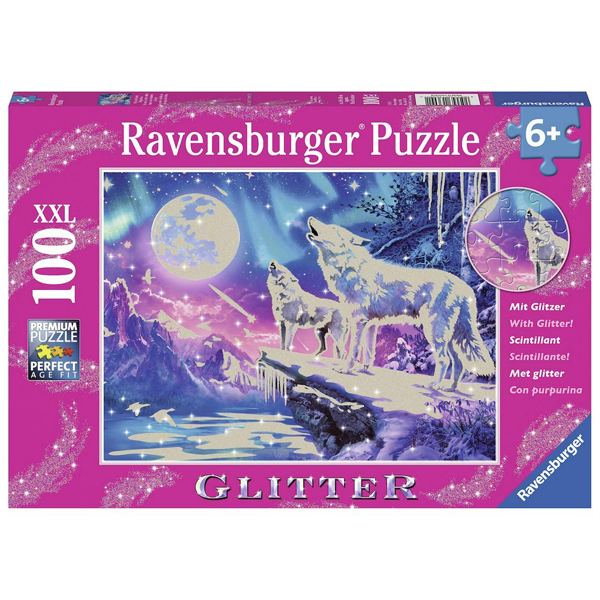 Ravensburger puzzle (slagalice) XXL 100pcs Magični vukovi sa gliterom RA13600 - ODDO igračke