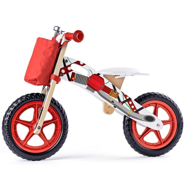 Drveni Balans Bicikl Bez Pedala Balance Bike Woody Crveni 93066 - ODDO igračke