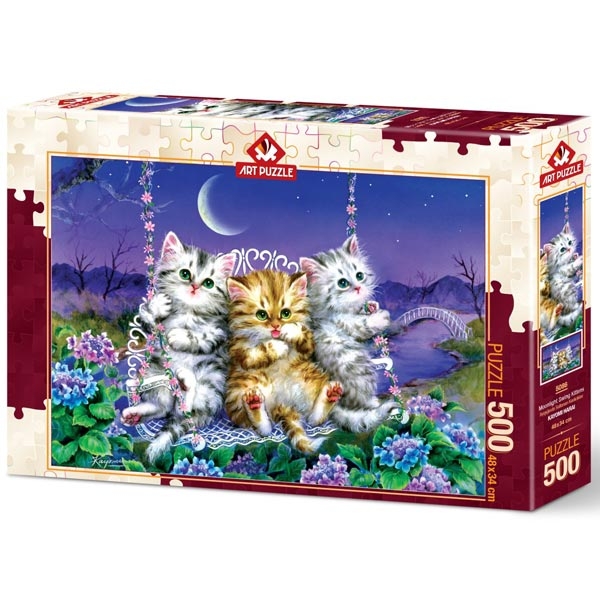 Art puzzle Kittens swinging in the Moonlight 500 pcs - ODDO igračke