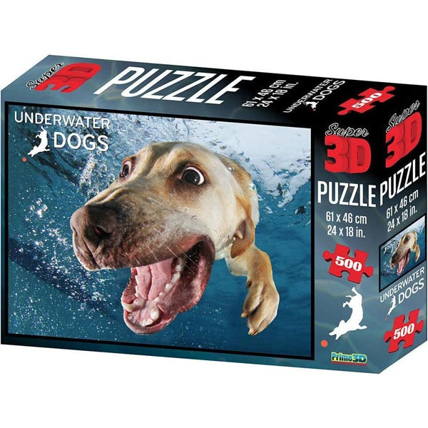 Prime 3D Super 3D puzzle Underwater Dog Pas Bella 500 delova 61X46cm 10083 - ODDO igračke