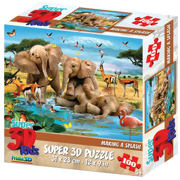 Prime 3D Super 3D puzzle Making a Splash 100 delova 31x23cm 70827 - ODDO igračke