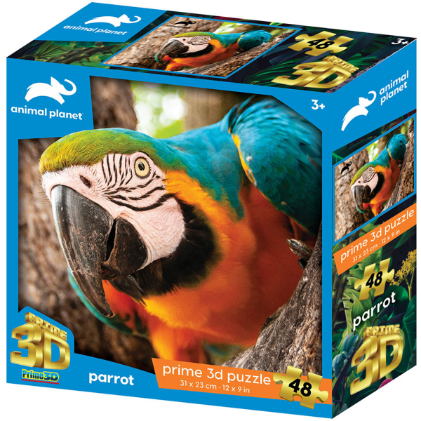 National Geographic Kids - Amazing Animals Papagaj Super 3D Puzzle Prime 3D 48 delova 13673 - ODDO igračke
