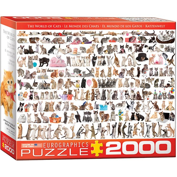 Eurographics puzzle 2000 pcs The World of Cats 8220-0580 - ODDO igračke