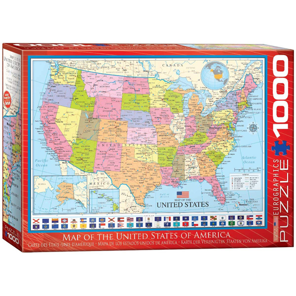 Eurographics Map of the US 1000-Piece Puzzle 6000-0788 - ODDO igračke