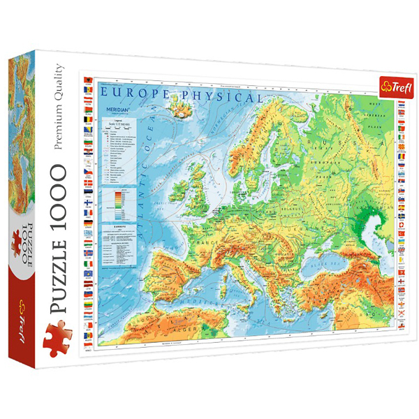 Trefl Puzzla 1000 pcs Europe Physical Map 10605 - ODDO igračke