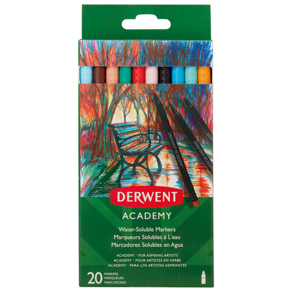 Flomaster 20 boja karton Academy Derwent 98202 blister - ODDO igračke