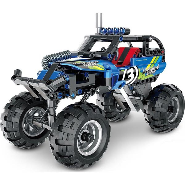 Mechanical Master 3D Quad Educational STEM Pull Back Building Blocks Car Toy - sastavljivi Quad plavi 59131 - ODDO igračke
