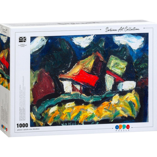 Milan Konjović - Salaš sa crvenim krovom Puzzla Serbian Art Collection 1000pcs 960018 - ODDO igračke