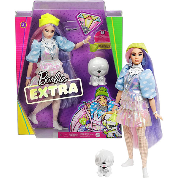 Barbie lutka Extra Shimmery Look + Pet Puppy GVR05 - ODDO igračke