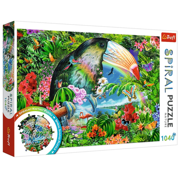 Trefl puzzla 1040 pcs Spiral Puzzle - Tropical animals 40014 - ODDO igračke