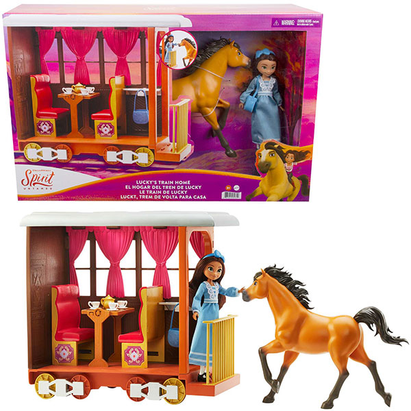 DreamWorks Lutka i konj set Spirit Untamed Luckys Train Home HBT15 - ODDO igračke