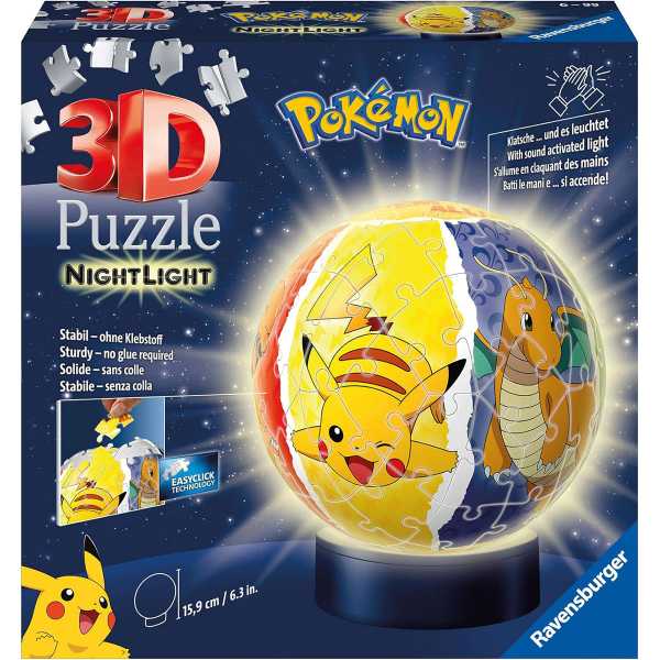 Ravensburger 3D puzzle (slagalice) - Pokemoni sa LED svetlom 72 pcs RA11547 - ODDO igračke