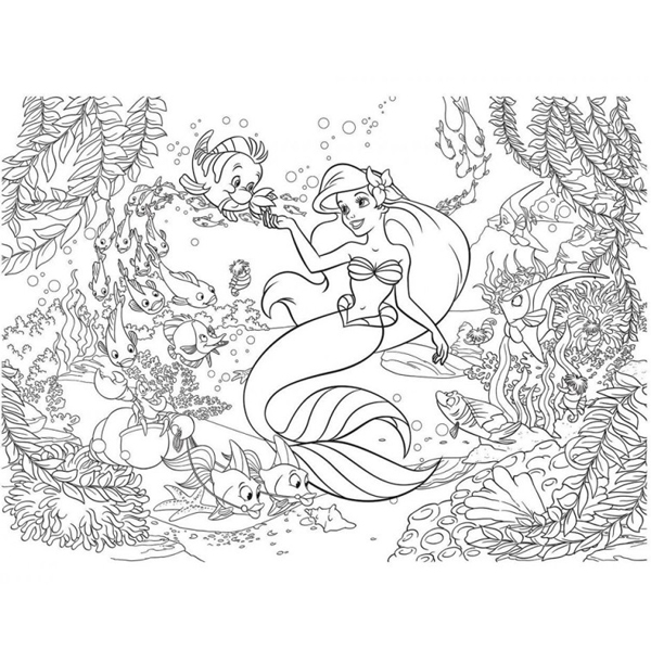Slagalica Lisciani 108pcs Mala Sirena 2u1 složi i oboji 48069 | ODDO ...