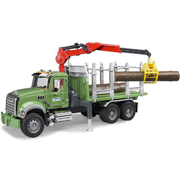 Kamion Mack GRANIT za prevoz drva sa utovarnim kranom Bruder 028244 - ODDO igračke