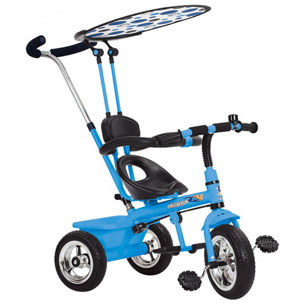 Tricikli za decu ručkom i tendom plavi 901346 - ODDO igračke