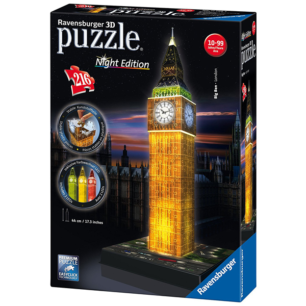 Ravensburger 3D puzzle (slagalice) - Big ben noću RA12588  - ODDO igračke