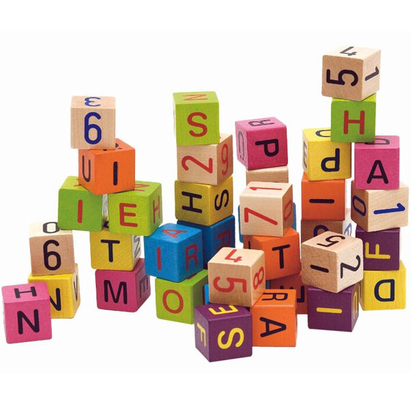 Woody Drvene kocke sa brojevima i slovima 90644 - ODDO igračke