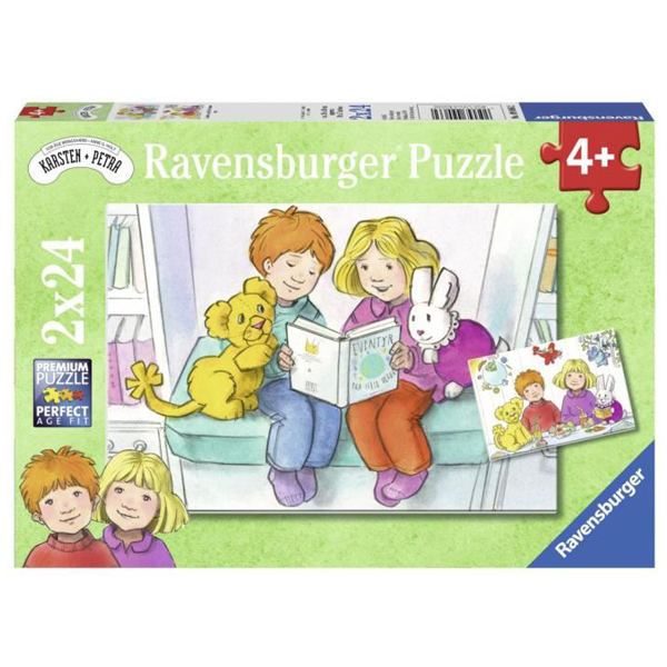 Ravensburger puzzle (slagalice) 2x24pcs- Bato i seka čitaju RA09066  - ODDO igračke