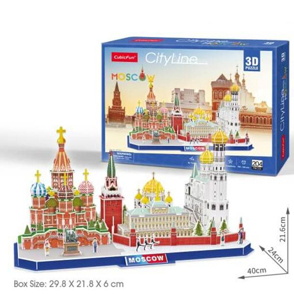 CubicFun Puzzle 3D City Line Moscow CBF202668 - ODDO igračke