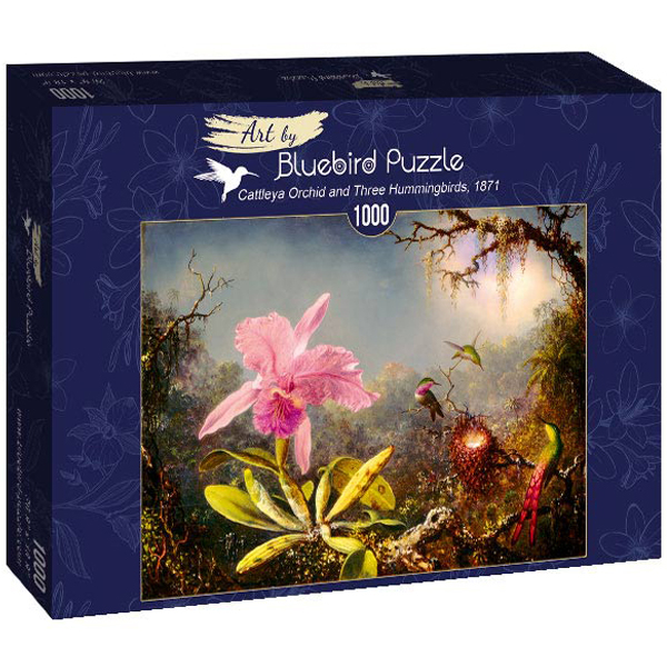 Bluebird puzzle 1000 pcs Martin Johnson Heade - Cattleya Orchid and Three Hummingbirds, 1871 60097 - ODDO igračke