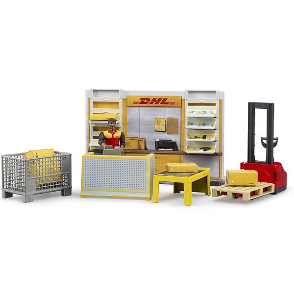 Set DHL Paketshop sa paletarom i figurom Bruder 622510 - ODDO igračke