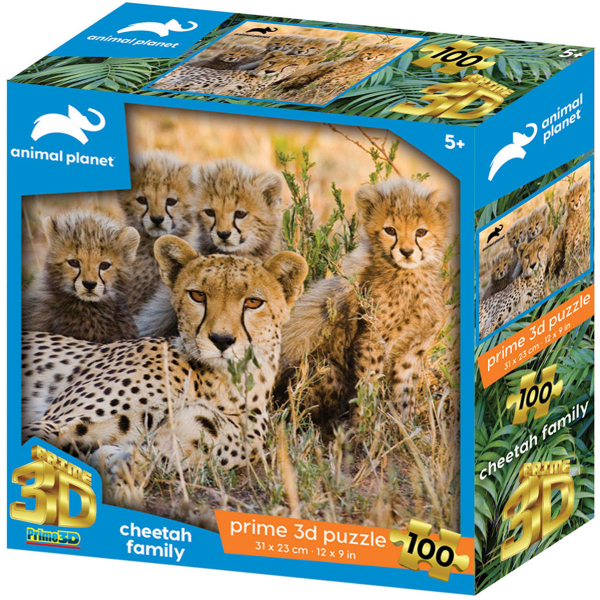 Prime 3D puzzle Animal Planet Gepardi 100 delova 31x23cm 13760 - ODDO igračke
