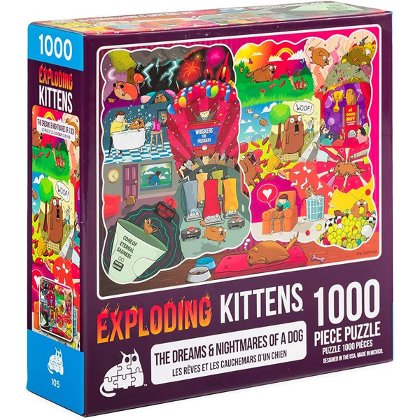 Exploding Kittens 1000 Delova Puzzle The Dreams and Nightmares of a Dog 41346 - ODDO igračke