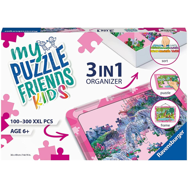 Ravensburger 3u1 organizator za dečije slagalice u roze boji RA13275 - ODDO igračke