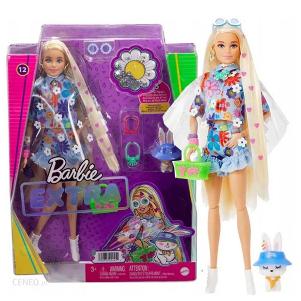 Barbie lutka Extra -cvetna sa ljubimcem HDJ45/024452 - ODDO igračke