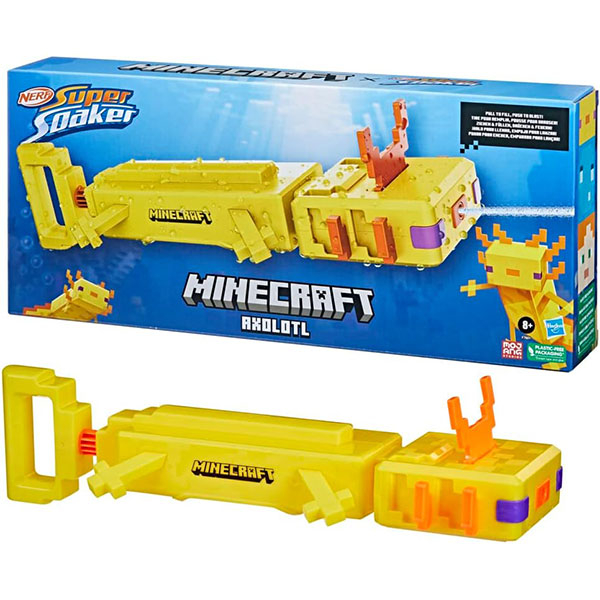 Nerf puška Super Soaker Minecreft Axolotl F7601                          - ODDO igračke