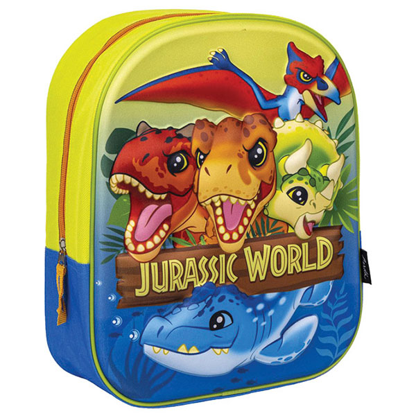 Ranac za vrtić 3D Jurassic Park Cerda 2100004346 žuto-plavi - ODDO igračke