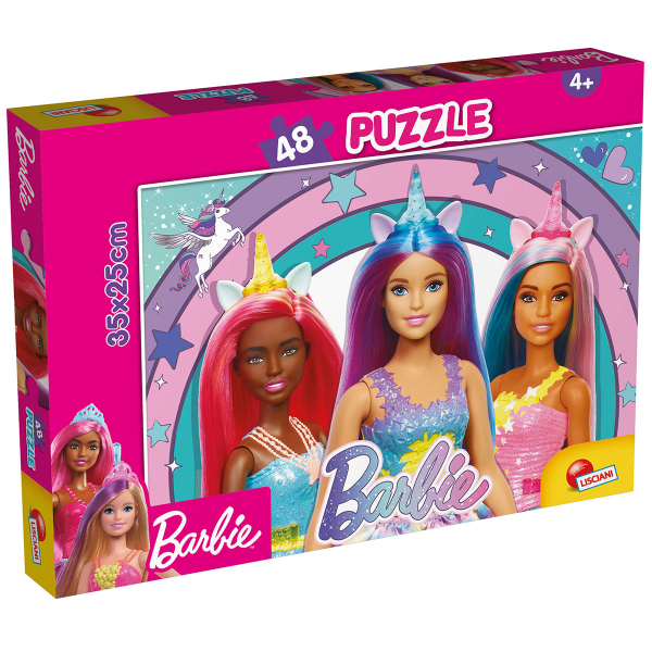 Slagalica Lisciani 48pcs Barbie Magic Jednorog 2u1 slozi I oboji 99436 - ODDO igračke