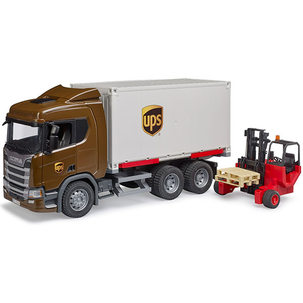 Kamion Bruder Scania UPS sa viljuškarom 035822 - ODDO igračke