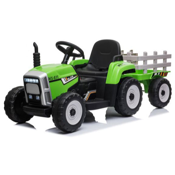 Traktor na akumulator sa prikolicom zeleni R/C 12V4.5AH1*2 motora XMX611 11/611 - ODDO igračke