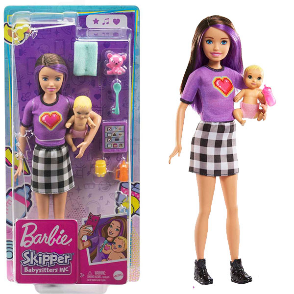 Barbie lutka Babysitter Skipper & Baby GRP11 - ODDO igračke