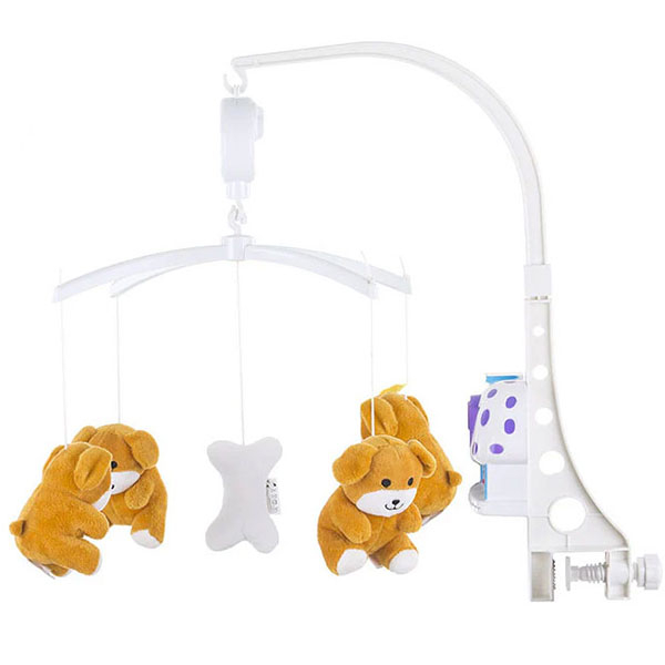 Muzička vrteška za krevetac sa noćnim svetlom Puppies Chipolino 710650 - ODDO igračke