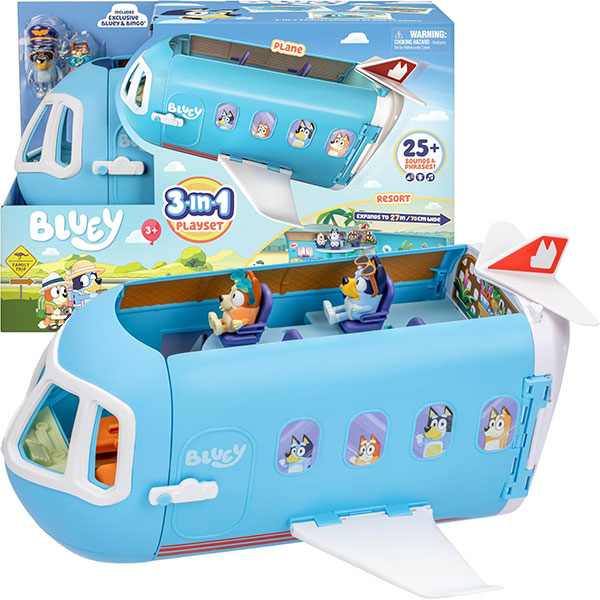 Bluey S11 3-in-1 Airplane Playset ME17670 - ODDO igračke