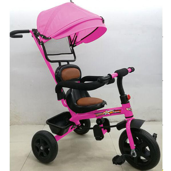 Tricikl sa tendom i kožnim sedištem Y-TS5543, roze 021869R - ODDO igračke