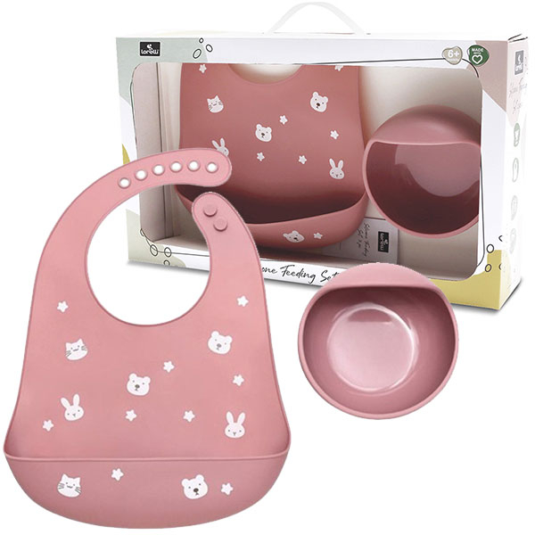 Silikonski set za hranjenje Lorelli Premium - 2 dela, Deep Pink 10230710002 - ODDO igračke