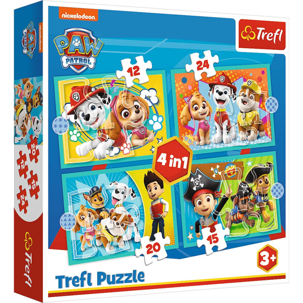 Trefl Puzzla 4 in 1 Happy Paw Patrol Team 34346 - ODDO igračke
