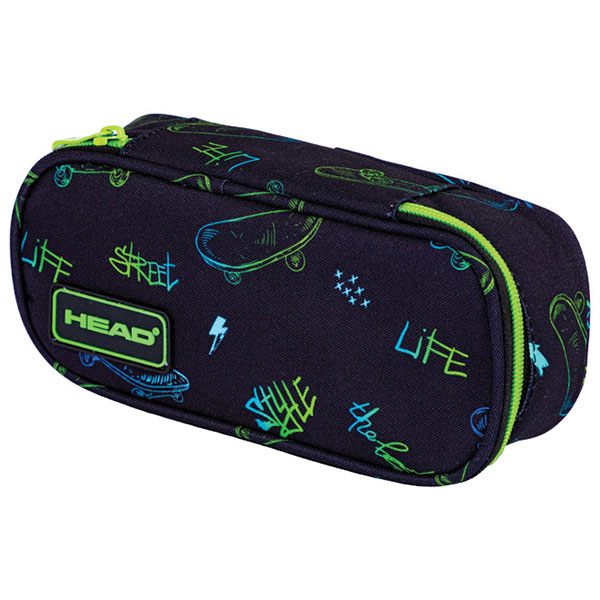 Pernica prazna ovalna 1zip 1 preklop AC6 Skate Lifestyle 24.Head crno-zelena 503024028 - ODDO igračke