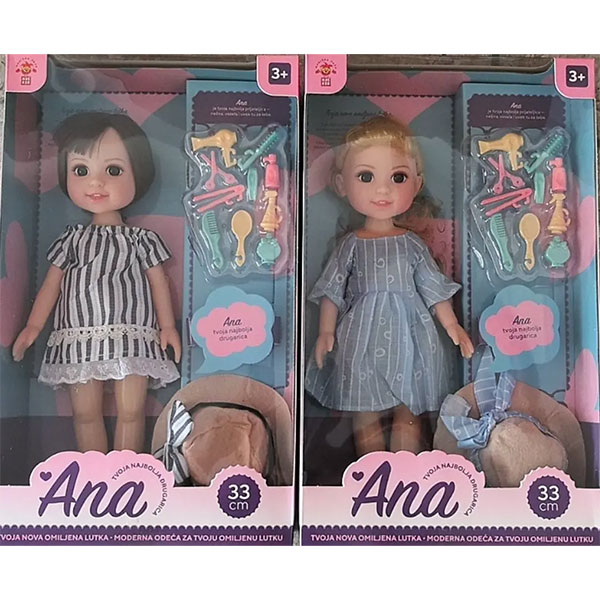 Lutka Ana 33cm SR set sa šeširom i drugim dodacima 2ass 89068B - ODDO igračke