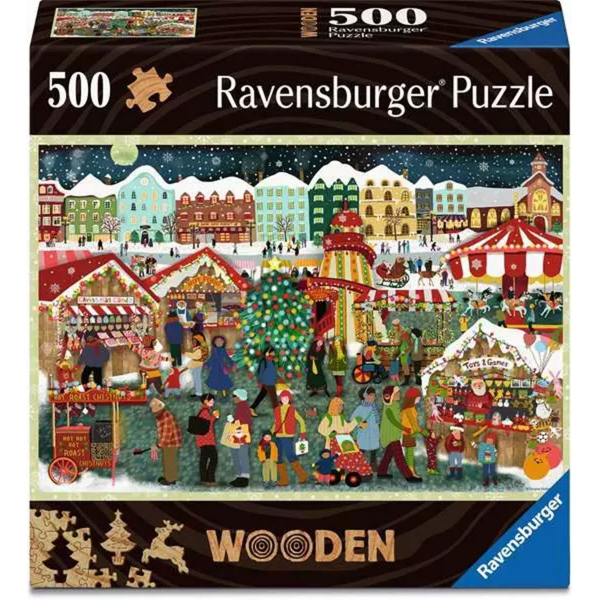 Ravensburger puzzle (slagalice) - 500pcs Božićni Market od drveta RA12001539 - ODDO igračke