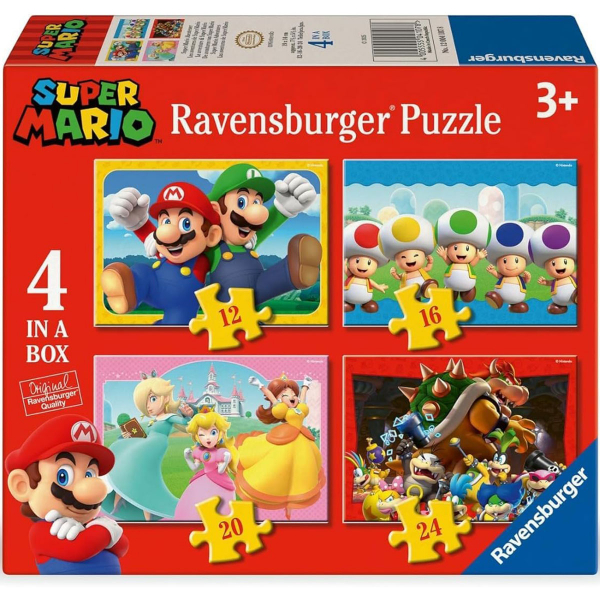 Ravensburger puzzle (slagalice) - 4u1 Super Mario RA12004107 - ODDO igračke