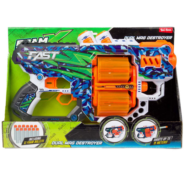 Foam Strikex pistolj mekane strelice Dual Mag Destroyer 32089A - ODDO igračke