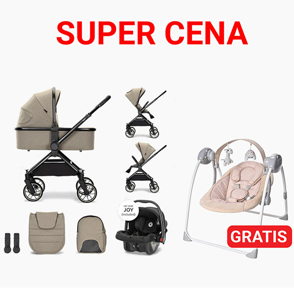 Lorelli kolica za bebe 3u1 Reya - Brown 10021952415 +  Gratis Lorelli Portofino ležaljka - ODDO igračke