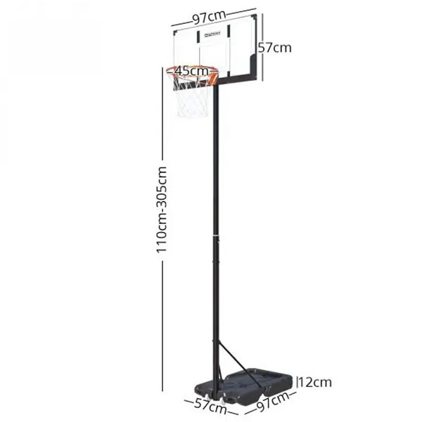 Koš sa podesivom visinom od 110cm do 305cm ZW003 - ODDO igračke