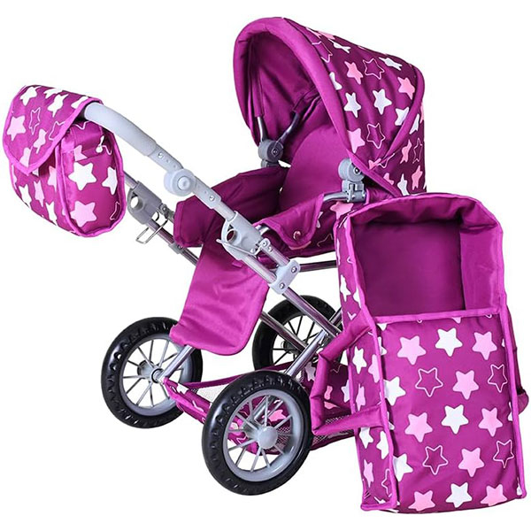 Kolica za lutke Ruby Star Dark Pink Knorr 631450 - ODDO igračke