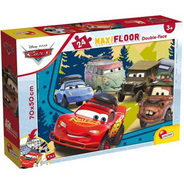 Slagalica Lisciani 24pcs Maxi Cars 2u1 složi i oboji 86634 - ODDO igračke